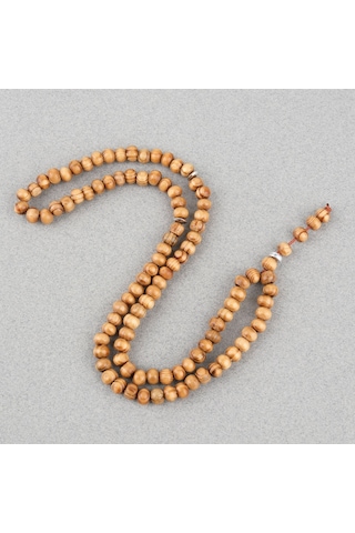Şimşir Ağacı Vernikli 99luk Tekerlek Kesim 7x5mm Tesbih Açık Kahverengi