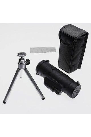 Nikula 10x42 Tek Gözlü Teleskop Dürbün Süper Zoomlu Tripod Siyah