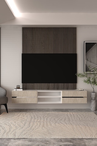 180dhdtdar5btg Tedy Duvara Monte Pleksi Lazer Desen Tv Sehpası Beyaz-traverten-gümüş