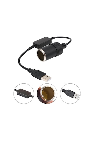 Usb 2.0 5 Volt - 2 Amper To 12 Volt - 0.8 Amper Araç Çakmak Fi Şi Di Şi Çevi Ri Ci