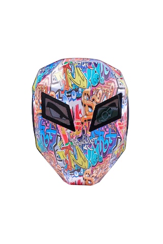 Zampago Led Göz Maskeli Grafiti Akıllı Sırt Çantası Usb Şarj Girişli, Sert Kasa Çok Renkli