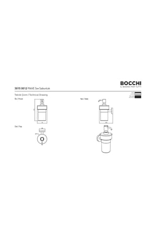 Bocchi Piave Sıvı Sabunluk Mat - Siyah