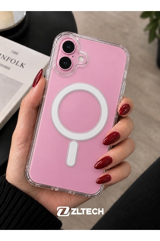 Apple iPhone 16 Uyumlu Magsafe Özellikli Sert Şeffaf Kılıf Plastıc Cover Şeffaf