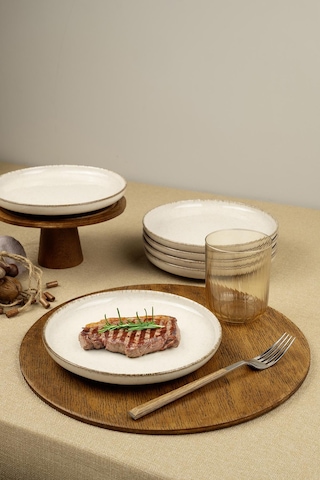 Kütahya Porselen Moderna 6 Parça 19 Cm Düz Tabak Tarçın Standart