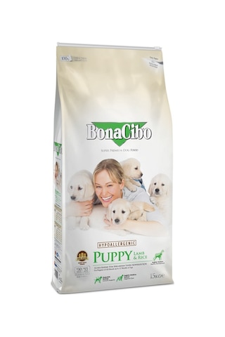 BonaCibo Puppy Lamb Kuzu Etli ve Pirinçli Yavru Köpek Maması 2 x 3 KG