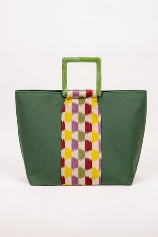 Fabric Craft Bag El Çantası Yeşil Duck Kumaş Astarlı Mıknatıslı 45x40 Yeşil