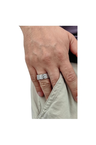 Chavin Silver Çelik 10 Mm Unisex Lastikli Geniş Yüzük Ev39by Gri