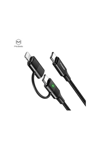 Ca-7120 2&apos Si 1 Arada 60w Usb-c - Lıghtnıng+type-c Veri Kablosu Led&apos Li 1,2m