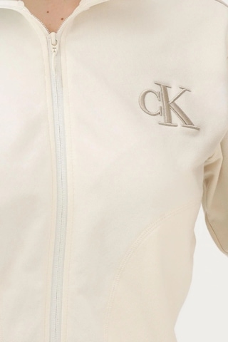 Calvin Klein Uzun Kollu Esnek Havlu Kumaş Tam Fermuarlı Eşofman Üstü Kadın Beyaz Ceket Lv047e226g-ya Beyaz