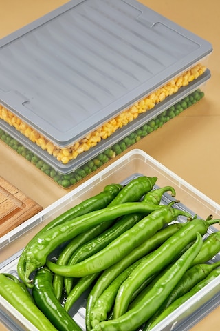 Multi Box 3 Lü Set Saklama Kabı Seti - Dondurucu & Mikrodalga Uyumlu Gri