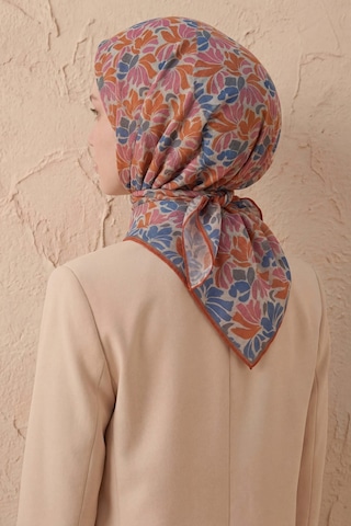 Silk Home Soft Eşarp Floral Line Gümüş 90x90 Çok Renkli