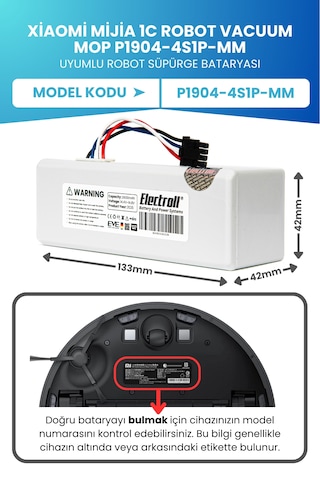 Xiaomi Mijia 1c Robot Vacuum Mop P1904-4s1p-mm Batarya 2600mah
