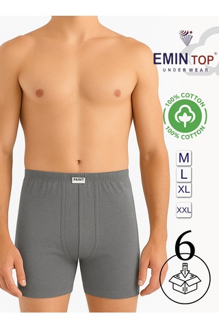 Mercan Erkek Boxer Short 6'lı - Gri Boxer Şort