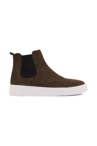 Shoetyle - Haki Hakiki Deri Süet Erkek Chelsea Bot 250-041 -1167 Haki