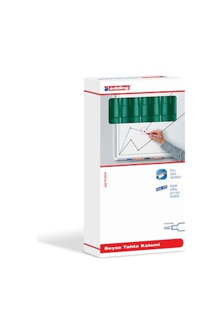260 Beyaz Yazı Tahtası Kalemi, Yeşil, 4'lü Set, Yuvarlak Uç 1,5-3 Mm Genel