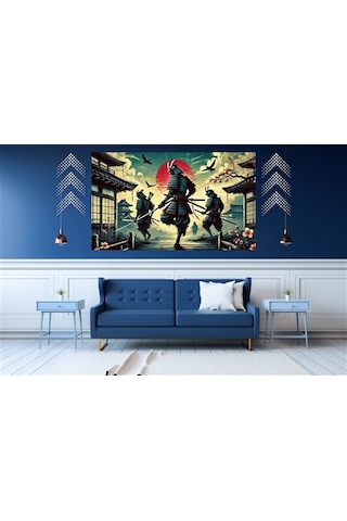 Ti-play Üçlü Darbe 60x90cm Modern Samuray Pvc Çerçevesiz Tablo