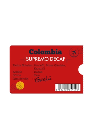 Moliendo Colombia Supremo Decaf Kafeinsiz Çekirdek Yöresel Kahve 1 KG