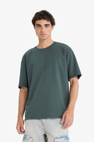 DeFacto Oversize Geniş Kalıp Ütü Gerektirmeyen Bisiklet Yaka Kısa Kollu Basic Düz Ağır Kumaş Tişört X3926AZ25SPGN498