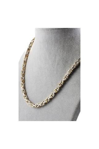 Sarı Beyaz Erkek Çelik Kral Zincir Kolye 5 Mm 55 Cm Ck11 (31175615) Beyaz