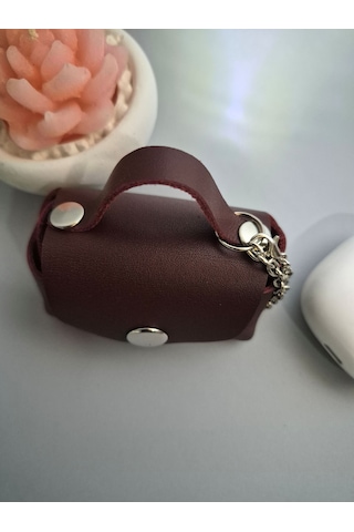 Gogo Charm Çanta Aksesuarı Mini Çanta Hakiki Deri Bordo