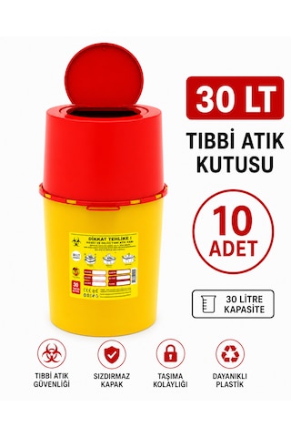 30 Lt Tıbbbi Atık Kutusu 10 Adet