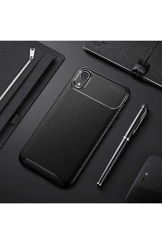 Apple Uyumlu iPhone XR 6.1 Kılıf Zore Negro Silikon Kapak-Siyah