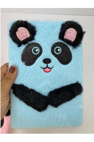 Peluş Çizgili Sevimli Panda Tasarımlı  Defter
