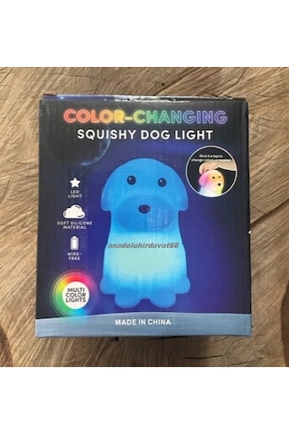 Dmr Pufuduk Lamba Oyuncak Mini Köpek Silikonlu 8 Farklı Led Işıklı Lamba Renkli