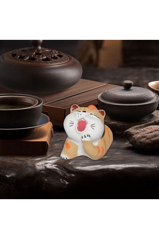 Homyl Kitaplık Hediye Yatak Odası Için Kedi Çay Hayvanı 5,1 Cmx6,6 Cmx5 Cm