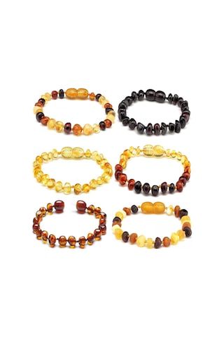Sertifikalı Kehribar Bebek Diş Bilekliği Çok Renkli