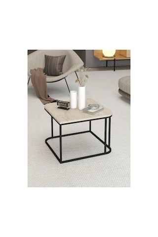 Northcity Damla Kare Orta Sehpa Bej 65 Cm