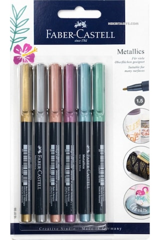 Faber-castell 6 Lı Metalik Markör Kalem Çok Renkli