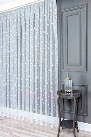 Evdepo Home Kullanıma Hazır Örme Tül Perde (541909320)