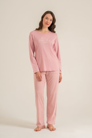 Pierre Cardin Kadın Have A Super Day Pembe Uzun Kol Pijama Takım Pc9294-s-v1 Pc9294-s-v1