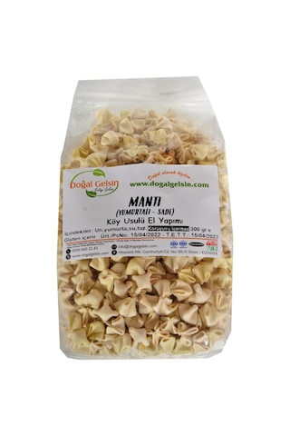 Doğal Gelsin Ev Mantısı (Yumurtalı-Sade) - 300 gr