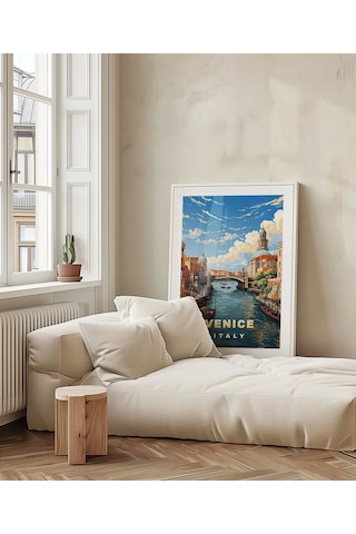 Çerçevesiz Poster Venedik Kanalı Manzarası
