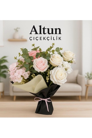 Yapay Gül Buketi 10 Dallı Sevgiliye Ve Arkadaşa Hediye Solmayan Gül Yeşil