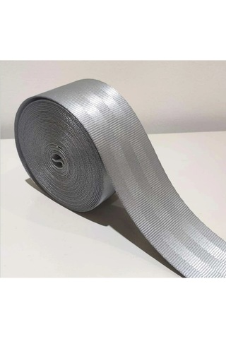 Renkli Emniyet Kemeri Şeritli 6 Metre 2 Kemer İçin Gri