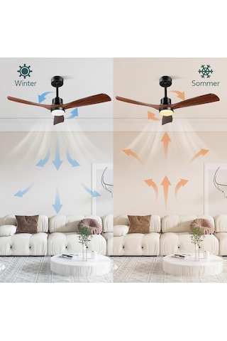 132 Cm Tavan Vantilatörü Ve Led Aydınlatma,sessiz Dc Motor, Uzaktan Kumanda