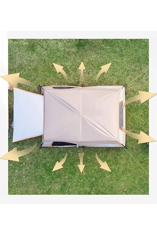 Efsane Kamp - Medium Kamp Çadırı 1 Oda + 1 Salon - 10 Kişilik - Bej Bej