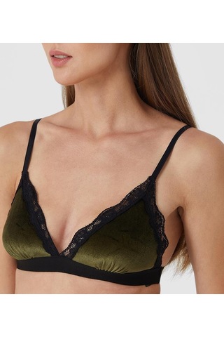 Deep Secret Yağ Yeşili Kadife Dantelli Bralet Ds200111br 001