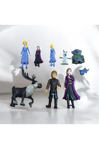 9 Parça Frozen 2 Figürlü Büyük Ve Küçük Figürlü Eklemi Hareketli Karakterli Oyuncak Figür Seti