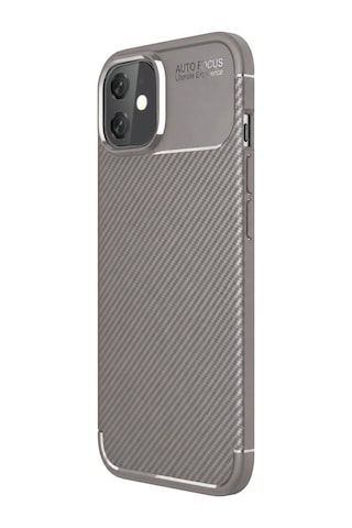 Apple iPhone Uyumlu 11 Kılıf Auto Focus Karbon Kapak - Gri
