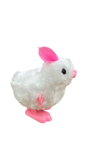 Kurmalı Peluş Beyaz Tavşan 10 Cm