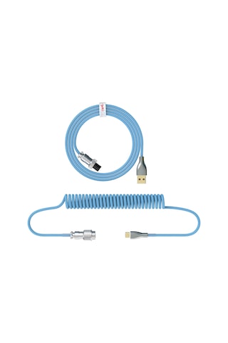 Youtek Hxsj H-1 Usb-c Mekanik Klavye Kablosu, Esnek Nylon Örgülü, Mavi Renk
