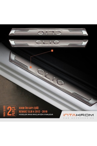 intakrom Renault Clio 4 Krom Ön Kapı Eşiği 2 Parça - Hb - Sw