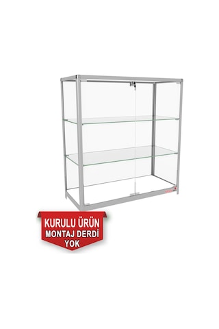 Camlı Vitrin - Cam Dolap - Camlı Koleksiyon Vitrini - Kurulu Ürün 95x90x40