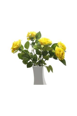 T.concept Dekoratif Dayanıklı Zarif Tek Dal Gül Canlı Sarı Renk