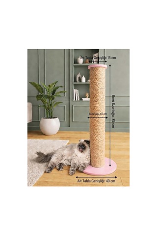 Xxl Kedi Tırmalama Direği- 85 Cm Uzunluk 13 Cm Çapında.