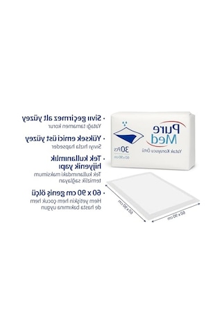 Yatak Koruyucu Örtü 60x90 Cm 30 Lu Tek Kullanımlık Sıvı Geçirmez Hasta Altı Örtüsü Yüksek Emici Ped Bebek, Yetişkin, Yaşlı Ve Evcil Hayvan Bakımına Uygun Açık Indigo